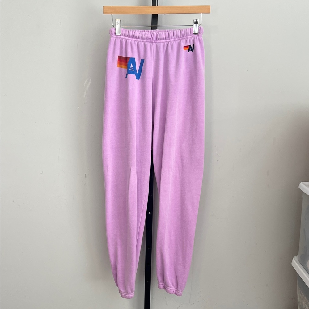 Aviator Nation Light Purple logo sweatpants